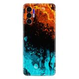 Kılıfland Tecno Pova 3 ile Uyumlu Silikon Kılıf, Desen Özel Seri, Orange Blue