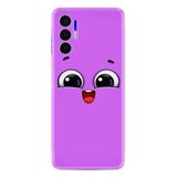 Kılıfland Tecno Pova 3 ile Uyumlu Silikon Kılıf, Desen Özel Seri, Purple Sweety, Mor