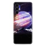 Kılıfland Tecno Pova 3 ile Uyumlu Silikon Kılıf, Desen Özel Seri Super Planet, Siyah