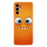 Kılıfland Tecno Pova 3 ile Uyumlu Silikon Kılıf, Desen Özel Seri, Turuncu