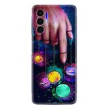 Kılıfland Tecno Pova 3 ile Uyumlu Silikon Kılıf, Finger Planet Desen, Renkli