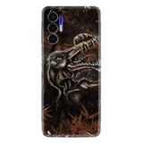 Kılıfland Tecno Pova 3 ile Uyumlu Silikon Kılıf, Jurassic Desen, Siyah
