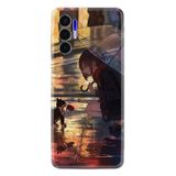Kılıfland Tecno Pova 3 ile Uyumlu Silikon Kılıf, Kız ve Kedi Desen, Renkli