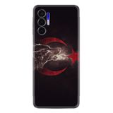 Kılıfland Tecno Pova 3 ile Uyumlu Silikon Kılıf, Kurt ve Ay Yıldız Desenli, Siyah