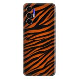 Kılıfland Tecno Pova 3 ile Uyumlu Silikon Kılıf, Leopar Deseni, Turuncu-Siyah