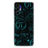 Kılıfland Tecno Pova 3 ile Uyumlu Silikon Kılıf, Matematiksel Desen, Siyah-Turkuaz