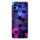 Kılıfland Tecno Pova 3 ile Uyumlu Silikon Kılıf, Neon Petekler Desenli, Platinium Series