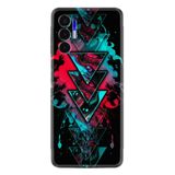 Kılıfland Tecno Pova 3 ile Uyumlu Silikon Kılıf, Neon Tasarım, Siyah