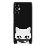 Kılıfland Tecno Pova 3 ile Uyumlu Silikon Kılıf, Pandemi Cat Desen, Siyah