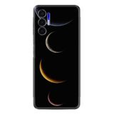 Kılıfland Tecno Pova 3 ile Uyumlu Silikon Kılıf, Platinium Series, Gezegenler Desenli, Siyah