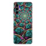 Kılıfland Tecno Pova 3 ile Uyumlu Silikon Kılıf, Platinium Series, Renkli Geometrik Desen, Çok Renkli