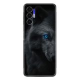 Kılıfland Tecno Pova 3 ile Uyumlu Silikon Kılıf, Platinium Series, Resimli Desenli, Dark Wolfs, Siyah