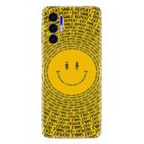 Kılıfland Tecno Pova 3 ile Uyumlu Silikon Kılıf, Platinium Series, Smile Desenli, Sarı