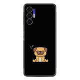 Kılıfland Tecno Pova 3 ile Uyumlu Silikon Kılıf, Platinium Series, Uyuyan Köpek Desenli, Siyah