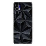 Kılıfland Tecno Pova 3 ile Uyumlu Silikon Kılıf, Prizmalar Desen, Siyah
