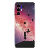 Kılıfland Tecno Pova 3 ile Uyumlu Silikon Kılıf, Resimli Desenli Baskılı, Balon Kız Teması, Renkli