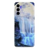 Kılıfland Tecno Pova 3 ile Uyumlu Silikon Kılıf, Resimli Desenli Baskılı, Blue Moon, Mavi
