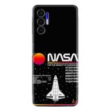 Kılıfland Tecno Pova 3 ile Uyumlu Silikon Kılıf, Resimli Desenli Baskılı, NASA, Siyah