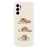 Kılıfland Tecno Pova 3 ile Uyumlu Silikon Kılıf, Resimli Desenli Baskılı, Sweety Egg, Krem