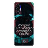 Kılıfland Tecno Pova 3 ile Uyumlu Silikon Kılıf, Resimli Desenli Baskılı, Türk Bayrağı Motifli