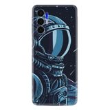 Kılıfland Tecno Pova 3 ile Uyumlu Silikon Kılıf, Resimli Desenli, Platinium Series, Astro, Mavi-Siyah