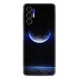 Kılıfland Tecno Pova 3 ile Uyumlu Silikon Kılıf, Resimli Desenli, Platinium Series, Midnight Moon, Siyah