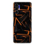 Kılıfland Tecno Pova 3 ile Uyumlu Silikon Kılıf, Zigzag Desen, Siyah-Turuncu