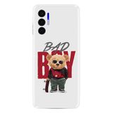 Kılıfland Tecno Pova 3 Kılıf, Boutique Baskılı, Bad Guy Desenli, Beyaz