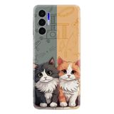 Kılıfland Tecno Pova 3 Kılıf, Boutique Baskılı, İkiz Kediler Desenli, Renk86