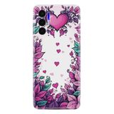 Kılıfland Tecno Pova 3 Kılıf, Boutique Baskılı, Kalpler ve Çiçek Desenli, Renk9