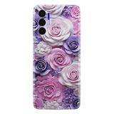 Kılıfland Tecno Pova 3 Kılıf, Boutique Baskılı, Mor Güller Desenli