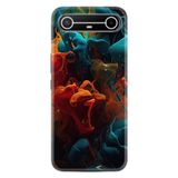 Kılıfland Tecno Pova 3 Kılıf, Boutique Baskılı, Renk Cümbüşü, Kırmızı-Turkuaz