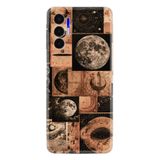 Kılıfland Tecno Pova 3 Kılıf, Hayat Serisi, Retro Moon Desenli, Siyah ve Kahverengi