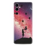 Kılıfland Tecno Pova 4 Pro Kılıf, Silikon, Resimli Desenli Baskılı, Pembe-Mor Gradient, Balon Kız Motifi