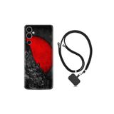 Kılıfland Tecno Pova Neo 2 ile Uyumlu Ipli Boyun Askılı Desenli Silikon Kılıf, Kırmızı Gezegen