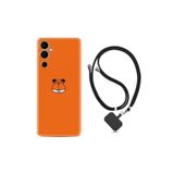 Kılıfland Tecno Pova Neo 2 ile Uyumlu Ipli Boyun Askılı Silikon Kılıf, Garfield Desenli, Turuncu