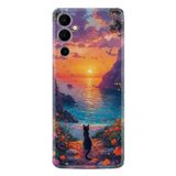 Kılıfland Tecno Pova Neo 2 ile Uyumlu Kılıf, Boutique Baskılı, Manzara Kedi Tasarımı