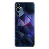 Kılıfland Tecno Pova Neo 2 ile Uyumlu Kılıf, Resimli Desenli, Silikon, Platinium Series, Üçgenler, Mavi