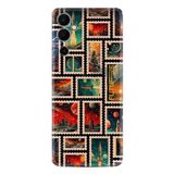 Kılıfland Tecno Pova Neo 2 ile Uyumlu Kılıf, Silikon, Posta Pulları Desenli, Çok Renkli