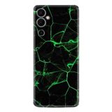 Kılıfland Tecno Pova Neo 2 ile Uyumlu Kılıf, Silikon, Yeşil Şerit Mermer Desenli, Siyah