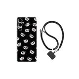 Kılıfland Tecno Pova Neo 2 ile Uyumlu Silikon Kılıf, İpli Boyun Askılı, Panda Desenli, Siyah
