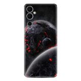 Kılıfland Tecno Pova Neo 2 ile Uyumlu Silikon Kılıf, Platinium Series, Resimli Desenli, Kara Dünya, Siyah
