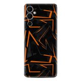 Kılıfland Tecno Pova Neo 2 ile Uyumlu Silikon Kılıf, Zigzag Desen, Siyah-Turuncu