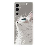 Kılıfland Tecno Pova Neo 2 Kılıf, Boutique Baskılı, Beyaz Kedi Desenli