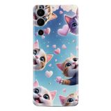Kılıfland Tecno Pova Neo 2 Kılıf, Boutique Baskılı, Kalp ve Kedi Desenli, Mavi