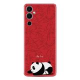Kılıfland Tecno Pova Neo 2 Plus ile Uyumlu Kılıf, Silikon, Platinium Series, Sleeping Panda Desenli, Kırmızı