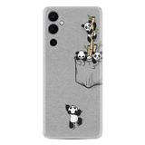 Kılıfland Tecno Pova Neo 2 Plus ile Uyumlu Silikon Kılıf, Pandalar Desen, Gri
