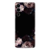 Kılıfland Tecno Pova Neo 2 Plus Kılıf, Silikon, Platinium Series, Dark Flowers Desenli