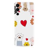 Kılıfland Tecno Pova Neo 2 Plus Kılıf, Silikon, Platinium Series, Kedilerin Aşkı Desenli, Beyaz