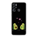 Kılıfland Tecno Pova Neo ile Uyumlu Silikon Kılıf, Aşık Avokadolar Desen, Siyah